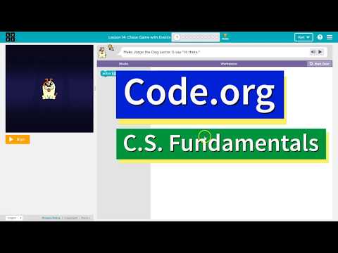 Chase Game with Events Lesson 16.1 Course C Code.org Tutorial with Answers