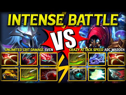 INTENSE BATTLE Between Unlimited Critical Damage Sven Vs. Crazy Attack Speed Arc Warden | Dota 2