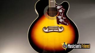 Video thumbnail for Epiphone EJ-200CE Acoustic-Electric Guitar Vintage Sunburst by Musician's Friend