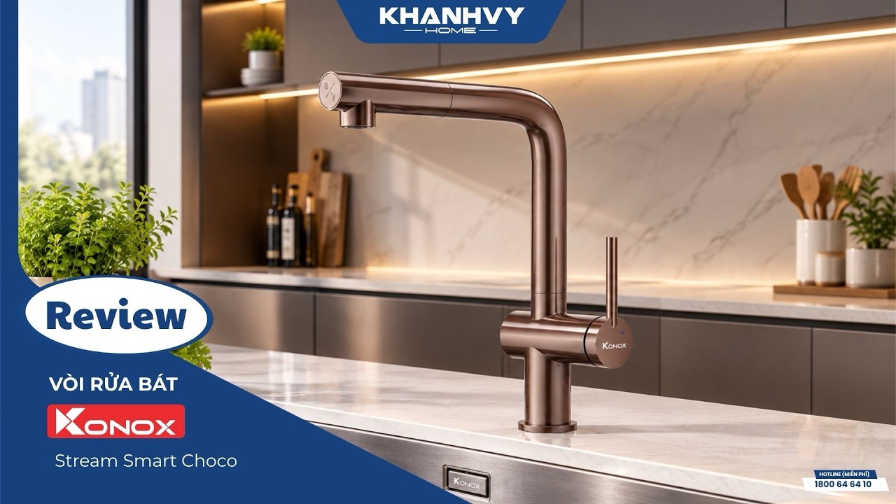 Vòi rửa bát Konox Stream Smart Choco