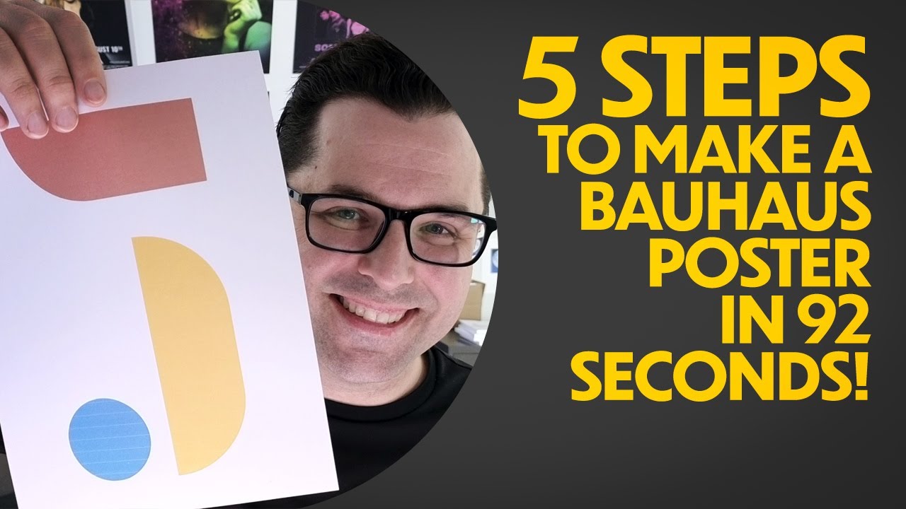 5 STEPS To Make A Bauhaus Design Poster in 92 Seconds!