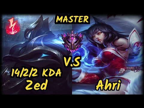 Zedxsmurf (ZED) vs AHRI - 14/2/2 KDA MID GAMEPLAY - EUW Ranked MASTER