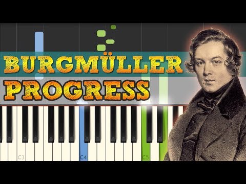 Progrès - Op.100 No.6 - Friedrich Burgmüller [Piano Tutorial] (Synthesia)