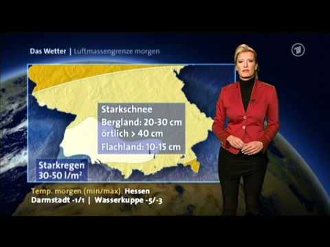 Claudia Kleinert 05.12.2010 ARD Wetterbericht - Kräftige Schneefälle in Deutschland