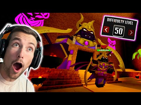 Winning King Bastet Crypt On Difficulty 50 Horror Mode (The House TD on ROBLOX)