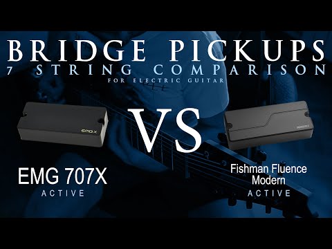 EMG 707X vs Fishman FLUENCE MODERN 7 - 7 String Bridge Guitar Pickup Comparison Tone Demo