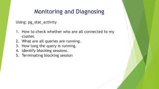 PostgreSQL for Beginners - Topic 7 - Monitoring and diagnosing of cluster/ databases