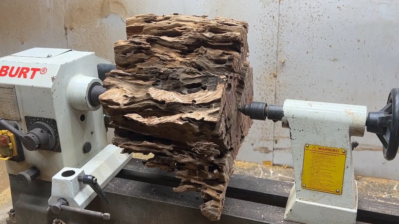 Wood Turning -  My Biggest Termite Wood Recycling Project with Epoxy