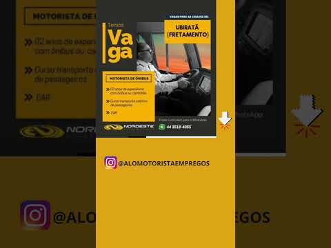 🚌 VAGA MOTORISTA DE ÔNIBUS - UBIRATÃ/PR (CNH D ou E)
