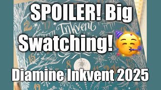 SPOILER ALERT! Big Swatching the 2025 Diamine Inkvent Calendar!