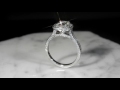 video - Cathedral and Pave Cushion Halo Engagement Ring
