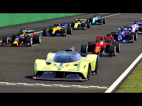 Aston Martin Valkyrie AMR Pro vs F1 2019 Cars - Monza
