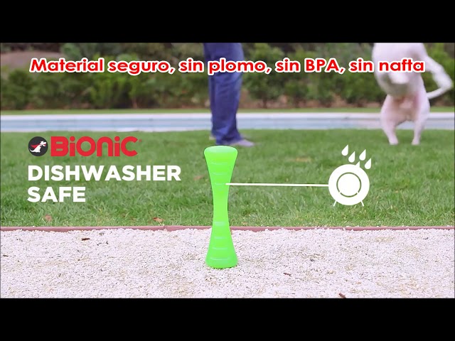 Vídeo relacionado con BIONIC Juguete Interactivo para Perros Hueso, S, 9,5 cm