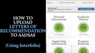 How to Upload Letters of Recommendation to AADSAS