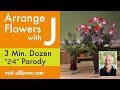 How to Arrange Flowers- A Dozen Roses in less than 3 minutes!