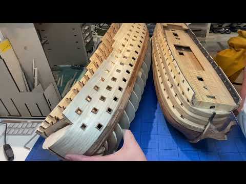 Santa Ana #part11 finishing port side lining. Continuation starboard and hull planking #artesania