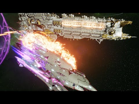 Skalgrim Mod - Imperial Navy vs Asuryani - Massive Battle - Battlefleet Gothic Armada 2