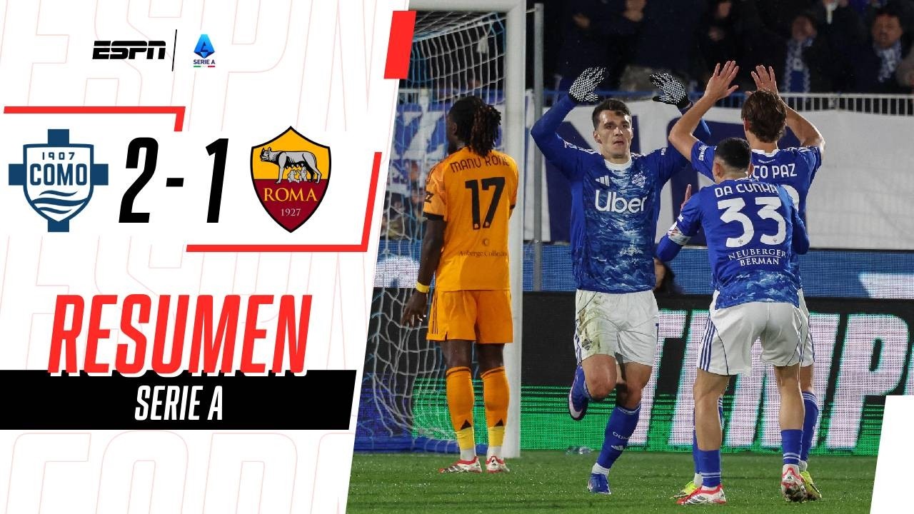 COMO SE LO DIO VUELTA A LA ROMA Y SE METIÓ EN ZONA DE CHAMPIONS | Como 2-1 Roma | RESUMEN
