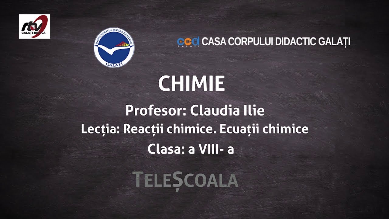 Chimie - Clasa 8 - ''Reac?ii chimice. Ecua?ii chimice''