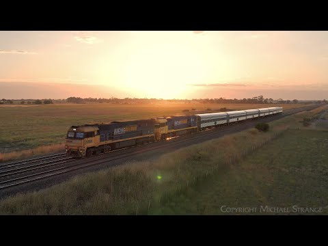 NR68 & NR71 Leading 1AM8 "The Overland" JBRE Passenger Train At Sunset (4/2/2024) - PoathTV Railways