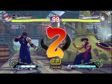 AceUnlimited (Guy) Vs GAMBEATT (Yang) SSF4 AE Ranked Matches - PSN