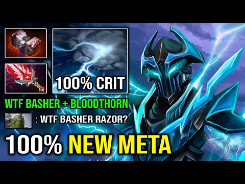 NEW Meta 100% Crit + Basher Razor 11K MMR Super Carry Brutal Shocking DPS Dota 2
