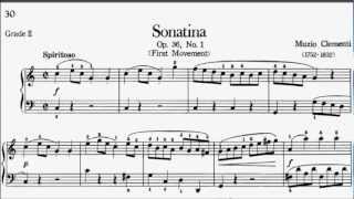 Piano Pieces for Children Grade 2 No.18 Clementi Sonatina Op.36 No.1 Mvt 1 (P.30) Sheet Music