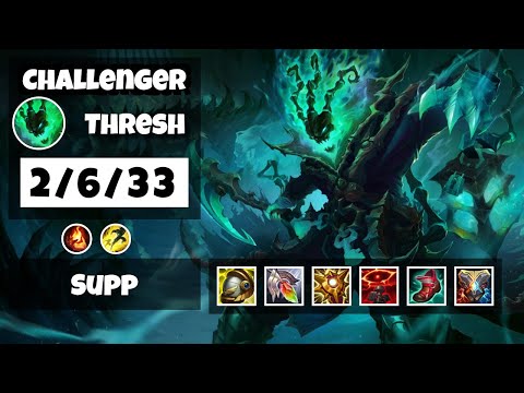 Thresh 11.8 Gameplay Challenger Replay S11 Support (2/6/33) - KOREAN