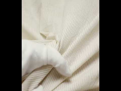 Stripe Cream Brown Pure Cotton 65 GSM Handwoven Fabric 03 — video