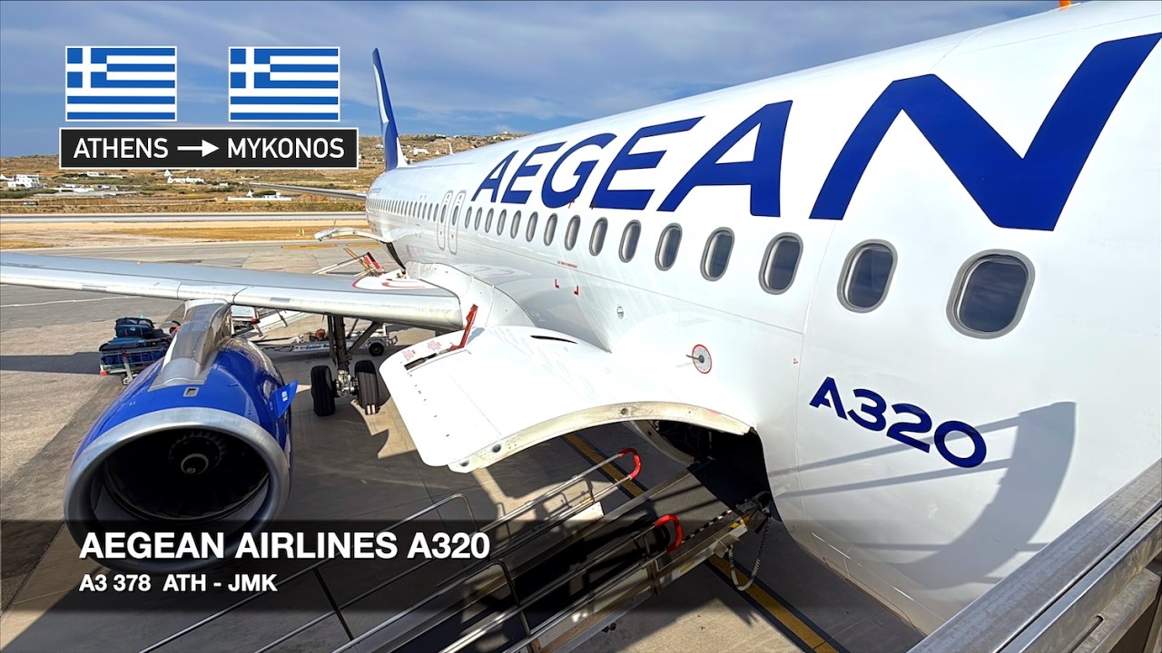 THE 84-MILE ISLAND HOPPER! | Aegean Airlines A320 | Athens ✈ Mykonos | Economy