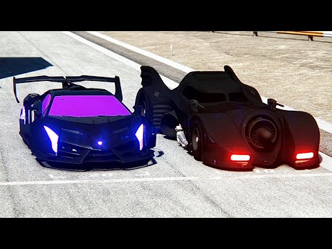 Lamborghini Veneno GTR Concept vs Batmobile 1989 - at Drag Race 20 KM