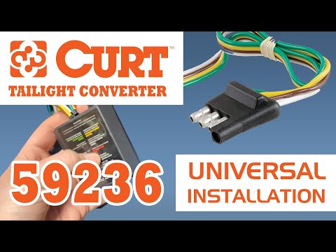 Universal Flat-4 Trailer Light Installation - CURT 59236 Powered Multi-Function Taillight Converter