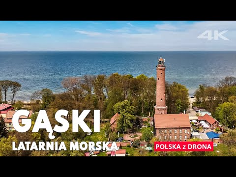 Lighthouse GĄSKI, Baltic Sea, Poland | 4K drone footage