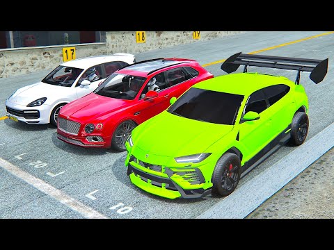 Lamborghini Urus GTR vs Bentley Bentyaga vs Porsche Cayenne Turbo 2021 at Top Gear Track