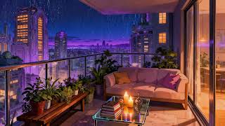 Quiet Evening Balcony 🌆 Relaxing Lofi Beats & Skyline View | 4K