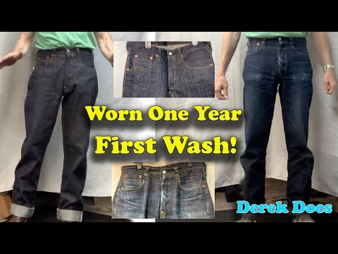 Denim Worn One Year, gets their First Wash!