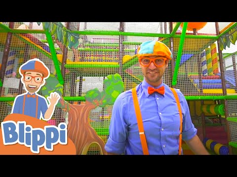 Blippi Visits The Play Place Indoor Playground | Learning Colors & Shapes For Kids With Blippi