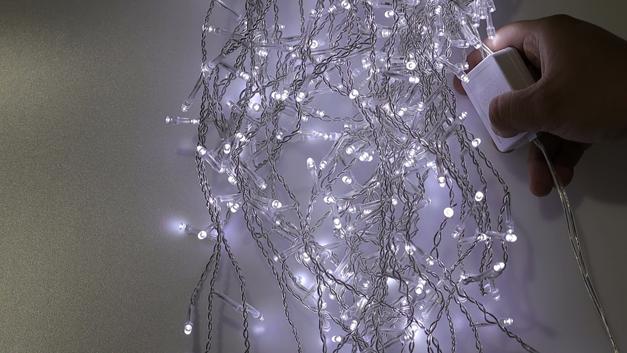 Serie De 500 Luces Led Navideñas De Cascada Blanco Frio - ML144B