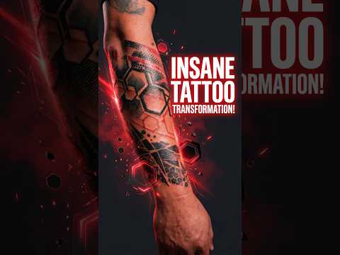 INSANE Forearm Tattoo Transformation 🔥😳 | Skull & Clock Sleeve | Kamz Inkzone #shortsfeed #tattooart