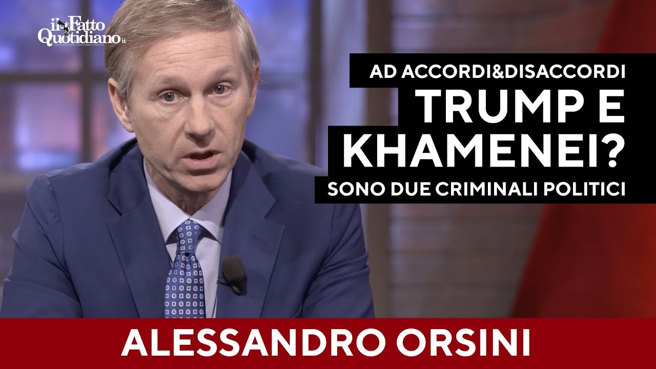 Orsini: "Trump e Khamenei? Da un punto di vista etico e morale sono sullo stesso piano"