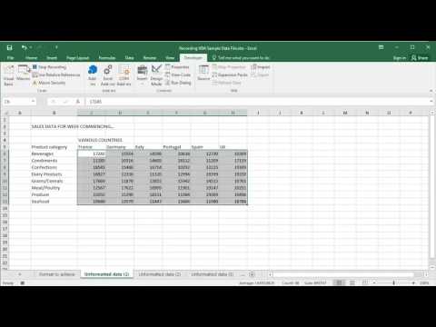 Microsoft Excel 2016 - Recording a Macro