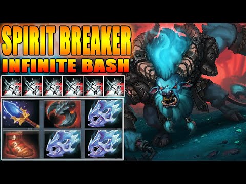 Spirit Breaker Crazy Monster infinite Bashes And Lightning Fast Attack Speed 7.27D Dota 2 Gameplay