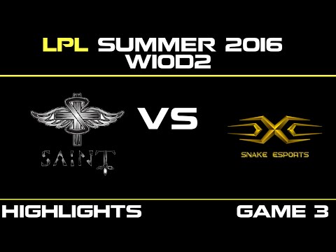 SAT vs SS Game 3 Highlights Tencent LPL Summer 2016 W10D2 Saint Gaming vs Snake Esports   SS vs SAT