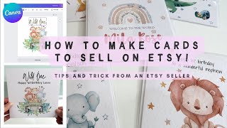 How to MAKE & SELL greetings cards on Etsy using Canva, 2022 Full Tutorial