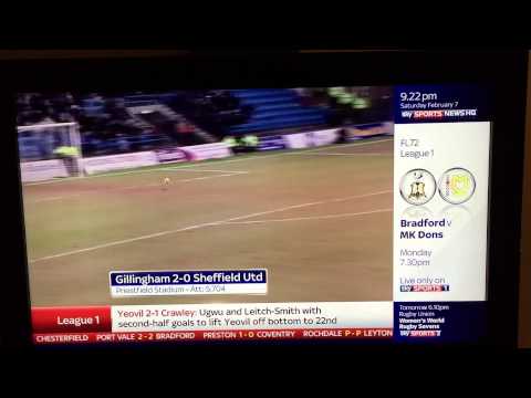 Gillingham 2-0 Sheffield United saturday 7 February 2015