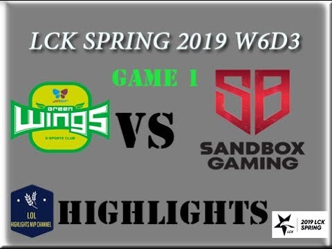 JAG vs SB Highlights Game 1 LCK Spring 2019 W6D3 Jin Air Green Wings vs SandBox Gaming