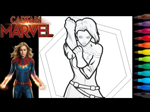 Captain Marvel Coloring Book,  Colored Markers | Rival - Throne (ft. Neoni)