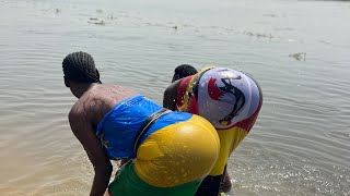 Bathing in The River / African village lifestyle #shortvideo #lifestyle #africa @mariechigoah