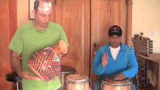 4 Shekere (chekere) DEMO of Pacific Coast Shekeres by Mike P w/Stan Corpus on Manito Congas