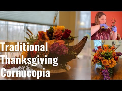 Traditional Thanksgiving cornucopia